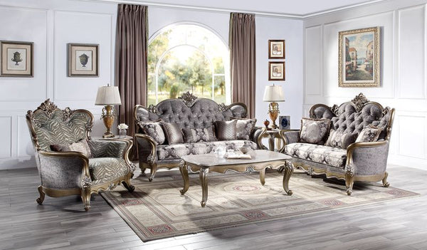Elozzol - Sofa Table - Marble & Antique Bronze Finish