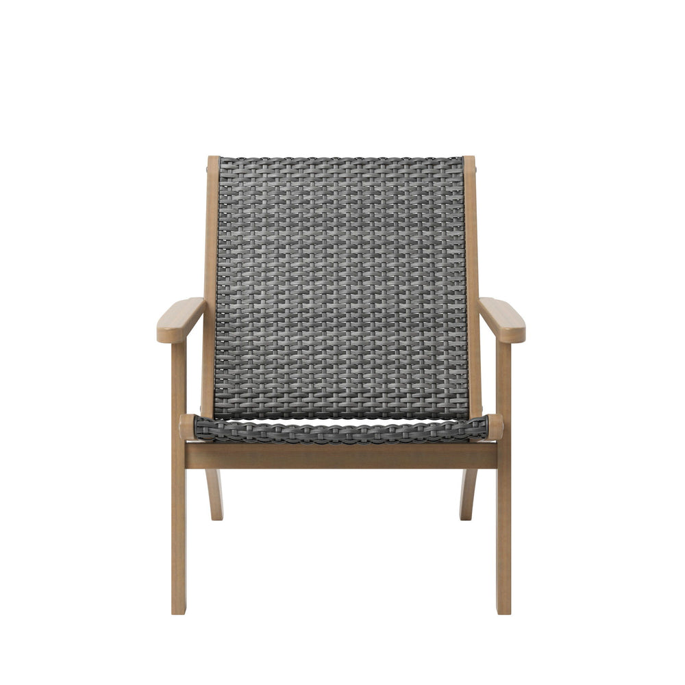 Crafted from FSC-Certified Acacia solid wood, the Radius Patio Wood and Gray Wicker Side Chair set is engineered for both style and endurance, making it a standout choice for your outdoor space. Acaciaâ€™s natural resilience ensures these chairs hold up a