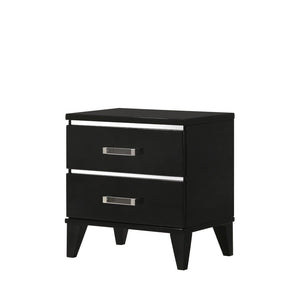  while decorative sliver trims add depth and reflect light. It offers two storage drawers with clear ac