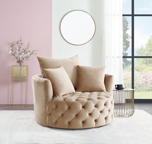 â€§Seat Construction: Full Foamâ€§Wooden Inner Frameâ€§Tight Seat & Back Cushionâ€§Botton Tuftedâ€§3 Pillows Includedâ€§Foam Density: D28â€§Swivel Function(360 Degree)<br/><br/><b>Product Features</b><ul><li>Seat Construction: Full Foamâ€§Wooden Inner Fra