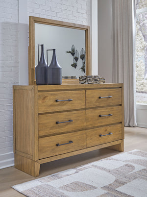  this dresser and mirror set is the ideal option. Its soft and simple finish has a laid-back sensibility