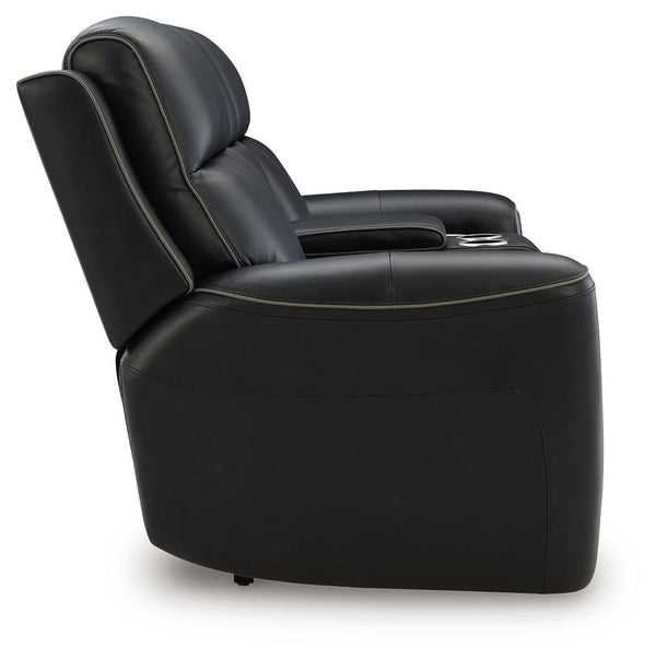 5Z-Comfort - Relaxation - Onyx - Power Recline Loveseat / Console / Adjustable Headrest