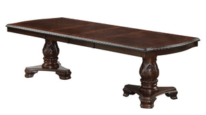  designed to bring timeless sophistication to your home. The grand rectangular table features a rich