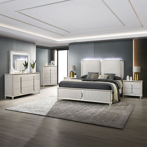 Laveda - Mirror With LED - Pearl White Finish