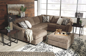  contemporary lines and a highly textural upholstery for a warm