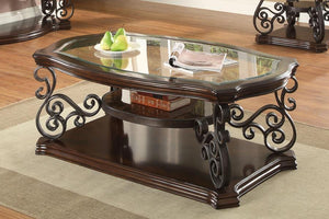  while the dark bronze powder-coated metal legs add a refined touch. A dark merlot wood finish highlights the