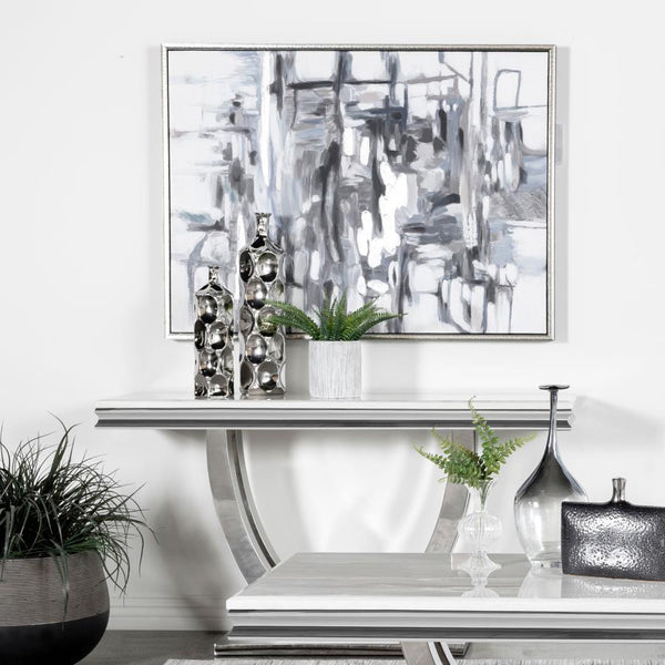  crafted from polished stainless steel