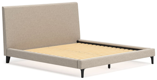 Cielden - Soft Gray - King Upholstered Bed with Roll Slats