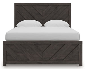 Prendonea - Charcoal - Queen Panel Bed