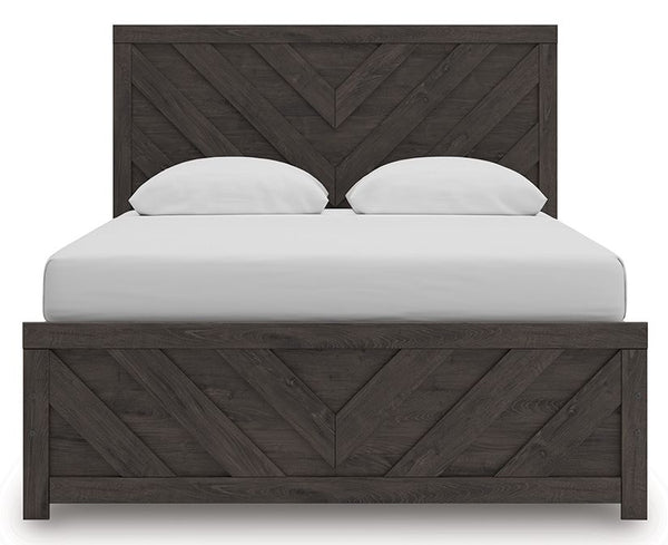 Prendonea - Charcoal - Queen Panel Bed