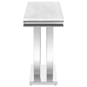 Kerwin - U - Base Stone Top Entryway Sofa Console Table - Chrome