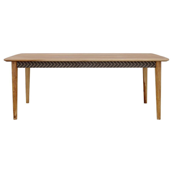  the table features a warm natural finish that complements many color palettes and l