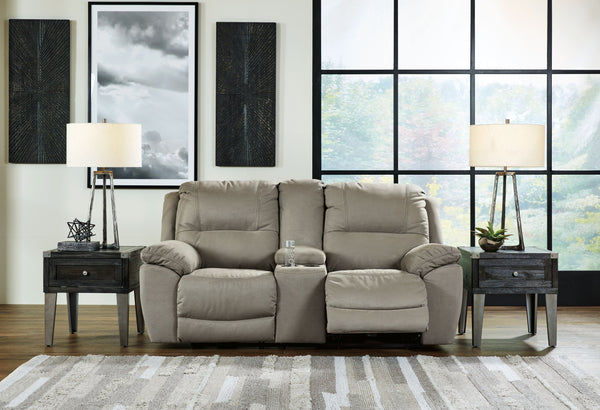  and enjoy some sports on TV with this power reclining set. You will love its double stuffed pillow top arms and soft-as-suede faux leather upholstery. Family-friendly dark gray color and creative stitching add panache. Recline in infinit