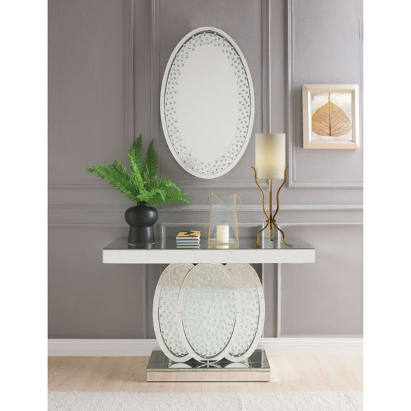  Clear Glass with Faux Crystal Inlay â€¢â€¢ CONSTRUCTION â€¢â€¢ Mirrored Frame