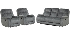 Cooper - Manual Glider Reclining Sofa And 2 Recliners - Shadow Gray
