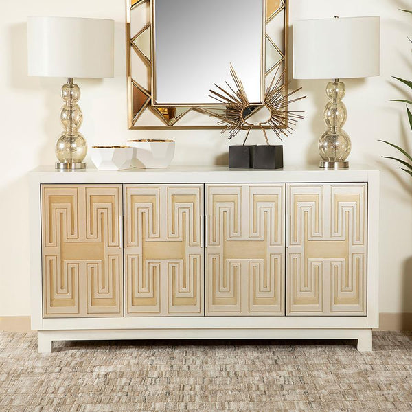  this piece blends timeless design with modern charm. A tri-tone palette of white