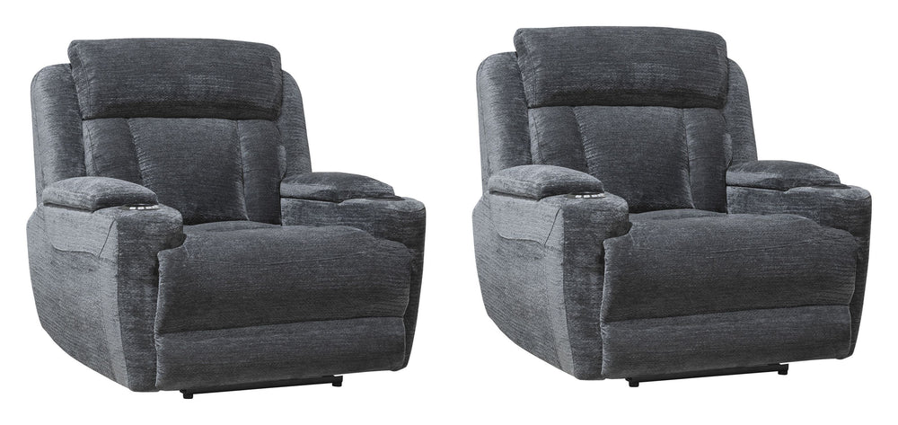 Take a seat and recline in seconds in this smooth and stylish Power Recliner. More than just beautiful, this innovative chair takes comfort to new heights with just the touch of a button. Offering effortless relaxation, it-'s sure to become your favorite 