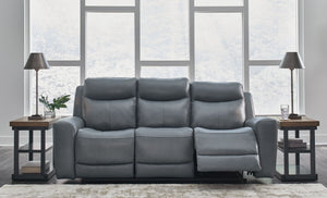 Mindanao - Steel - Power Reclining Sofa With Adj Headrest
