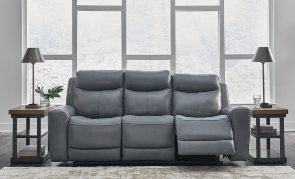 Mindanao - Steel - Power Reclining Sofa With Adj Headrest
