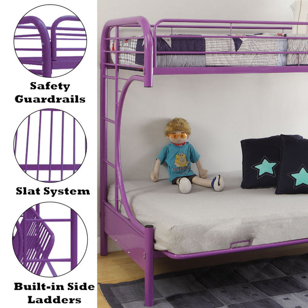 Eclipse - Twin Over Full Over Futon Bunk Bed - Purple