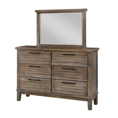 The Cagney Two-Piece Dresser and Mirror Set in Vintage Gray is a perfect blend of durability, timeless charm, and functional elegance, making it an excellent addition to any bedroom. This set includes a 6-drawer dresser and a matching mirror, both meticul