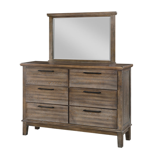 The Cagney Two-Piece Dresser and Mirror Set in Vintage Gray is a perfect blend of durability, timeless charm, and functional elegance, making it an excellent addition to any bedroom. This set includes a 6-drawer dresser and a matching mirror, both meticul