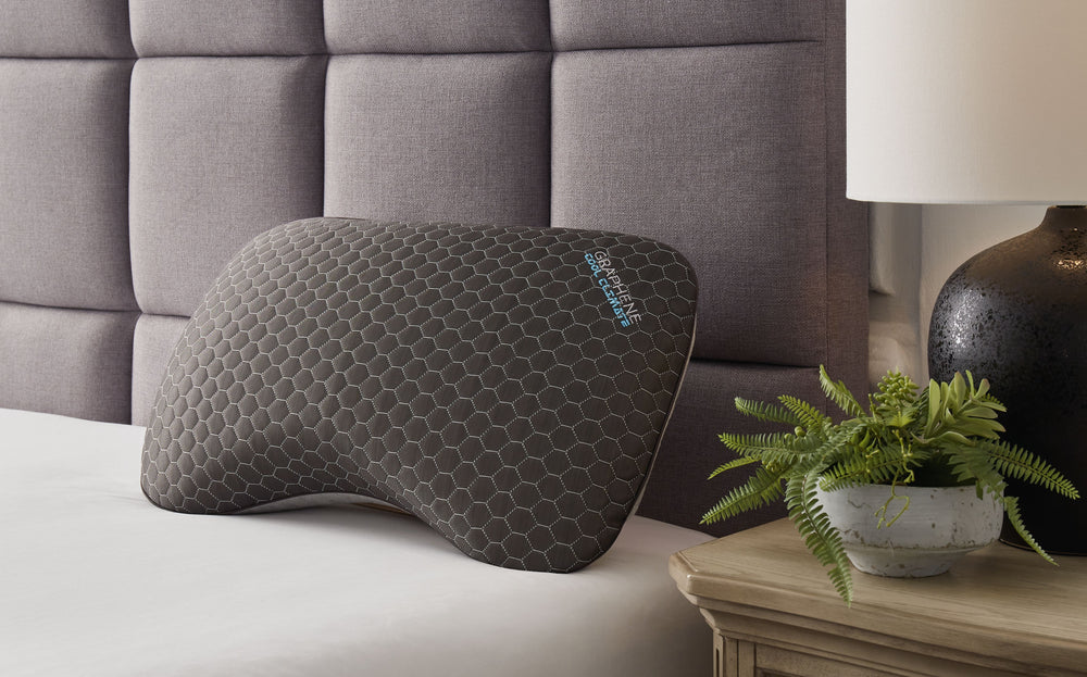 This pillow offers twice the comfort for a restful night-'s sleep. Its dual-sided cover offers a cooling fabric on one side and a moisture-wicking material on the other. The pillow-'s graphene-infused memory foam provides unmatched cooling.<br/><br/><b>Pr