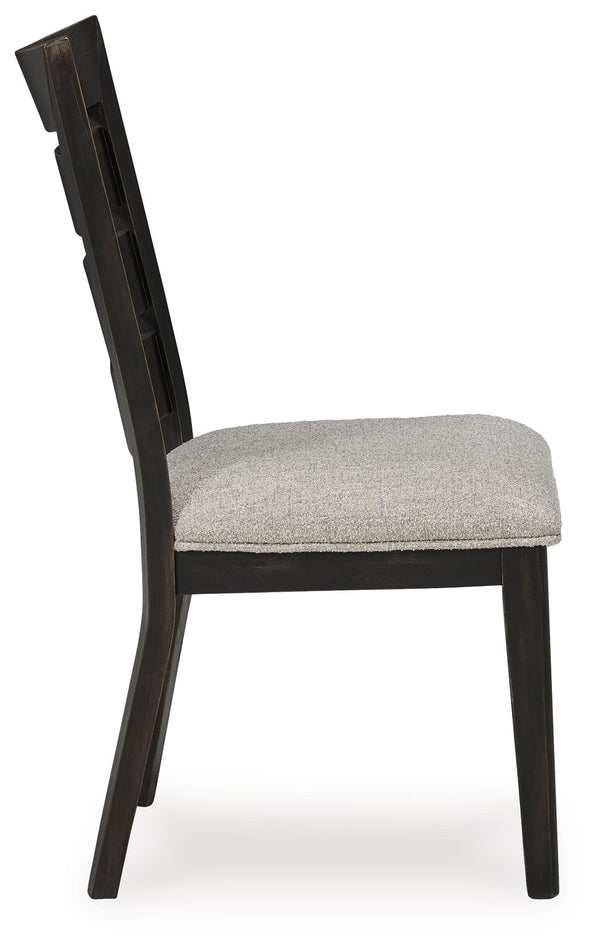 Galliden - Black - Dining Upholstered Ladderback Side Chair (Set of 2)