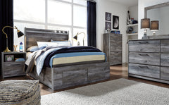 Baystorm - Full Panel Bed With 4 Storage Drawers - 10 Pc. - Dresser, Mirror, Chest, Full Bed, 2 Nightstands - Gray