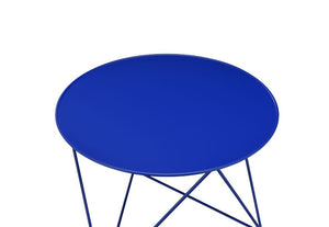  depth and distinctive visual appeal with this modern geometric design. The accent table boasts a cool and fun look. Round table top paired with irregular metal base adds a uniquely attractive contrast to this table. It-'s powder coating p