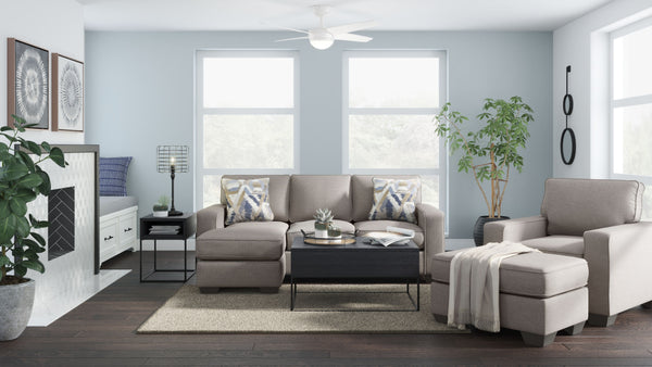 Make your living space that much more livable with this living room set. Youâ€™re sure to love its L-shaped design that makes it all too enticing to kick up your heels and relax. The fact that sofa chaise can be positioned with the chaise on the right or 