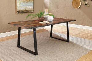  airy design influence of this wood and metal dining table. Grey sheesham wood finishing ensures a rich