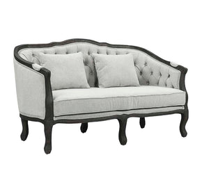With a nod to vintage French design, the Samael is a modern interpretation of a camel-back sofa is distinguished by its exposed, and beautifully carved, wooden frame that wraps you in comfort. Its curved frame with a winding front rail sits off the floor 