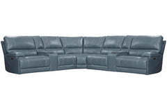 Even commercials are more tolerable when you-'re relaxing in the plush comfort of this six-piece sectional seating group. You-'ll love the luxury of its two power recliners on each end that feature power headrests. Between those, you-'ll find and armless 