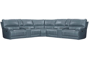 Whitman - 7 Piece Powered By Freemotion Modular Power Reclining Sectional With Power Adjustable Headrests - Verona Azure