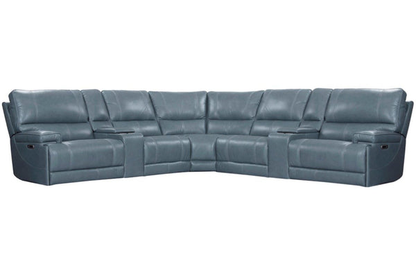 Whitman - 7 Piece Powered By Freemotion Modular Power Reclining Sectional With Power Adjustable Headrests - Verona Azure