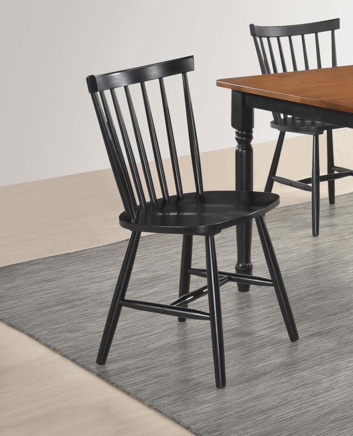 Enhance casual seating with the straightforward, timeless cottage character of a traditional dining chair. Perfect for the kitchen or dining room, it boasts stylish wooden construction from Asian hardwoods, complete with a crisp black finish that compleme