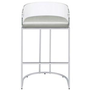 Thermosolis - Clear Acrylic Bar Chair (Set of 2) - Chrome