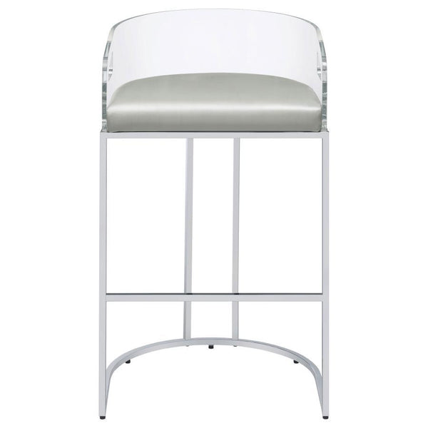 Thermosolis - Clear Acrylic Bar Chair (Set of 2) - Chrome