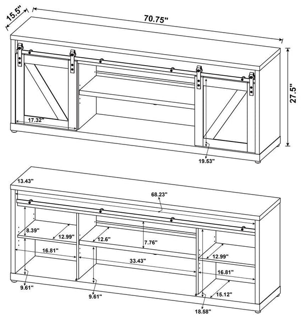 Brockton - 2-Door Engineered Wood TV Stand - Gray Driftwood