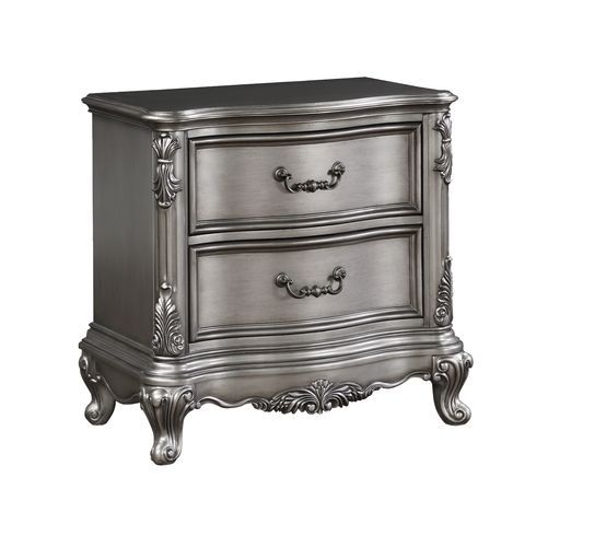 Create the feel of a European chateau in your bedroom with the Ausonia collection. Gathering inspiration from vintage Rococo design, featuring intricate carvings that embody the period. The wingback headboard is a classic design is accented with crystal-l