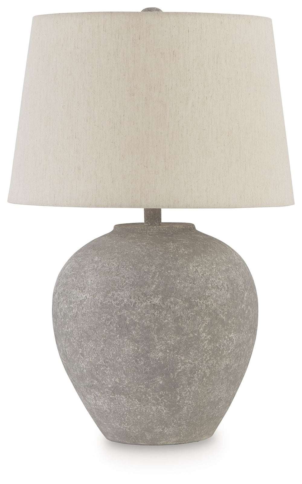 Mimic the raw beauty of stone with this table lamp. Its minimal ornamentation suits spaces that prioritize functionality over detailed decor, incorporating natural beauty and light wherever you need it most.<br><br><b>Additional Dimensions</b><br><ul><li>