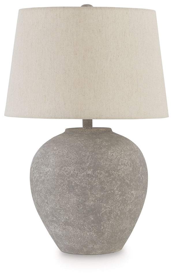 Mimic the raw beauty of stone with this table lamp. Its minimal ornamentation suits spaces that prioritize functionality over detailed decor, incorporating natural beauty and light wherever you need it most.<br><br><b>Additional Dimensions</b><br><ul><li>