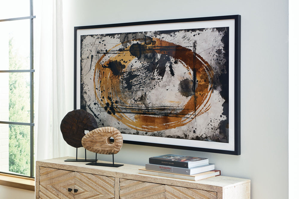 Emotionally evocative and powerful, this artwork combines color and light to create the impression of motion. The bold dark-light contrast creates a captivating abstract look.<br/><br/><b>Product Features</b><ul><li>Framed print</li><li>Acrylic front</li>