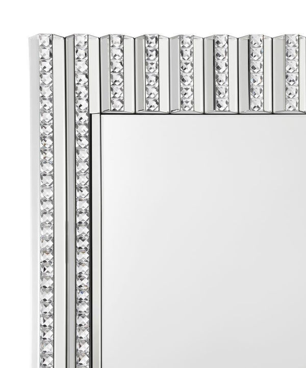 Aideen - Acrylic Crystal Wall Mirror - Silver
