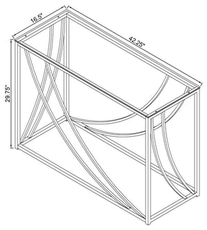 Lille - Glass Top Entryway Sofa Console Table Accents - Chrome