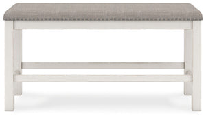 Robbinsdale - Antique White - Dbl Counter Height Upholstered Dining Bench