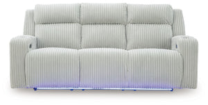 Forest Lake - Alloy - Power Reclining Sofa With Adj Headrest
