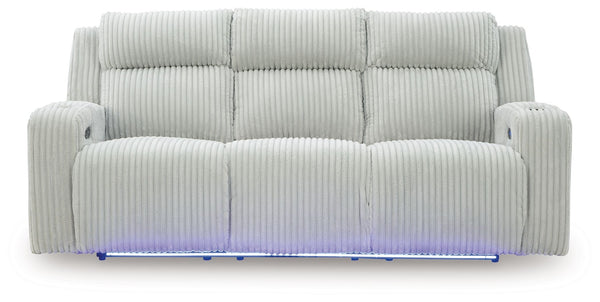 Forest Lake - Alloy - Power Reclining Sofa With Adj Headrest