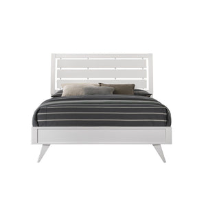  the Cerys offers sleek clean lines for a contemporary take. The low-profile bed features a slatted headboard that makes the bed appear airy. Tying in the whole collection are the squared wooden tapered legs providing a stylish visua